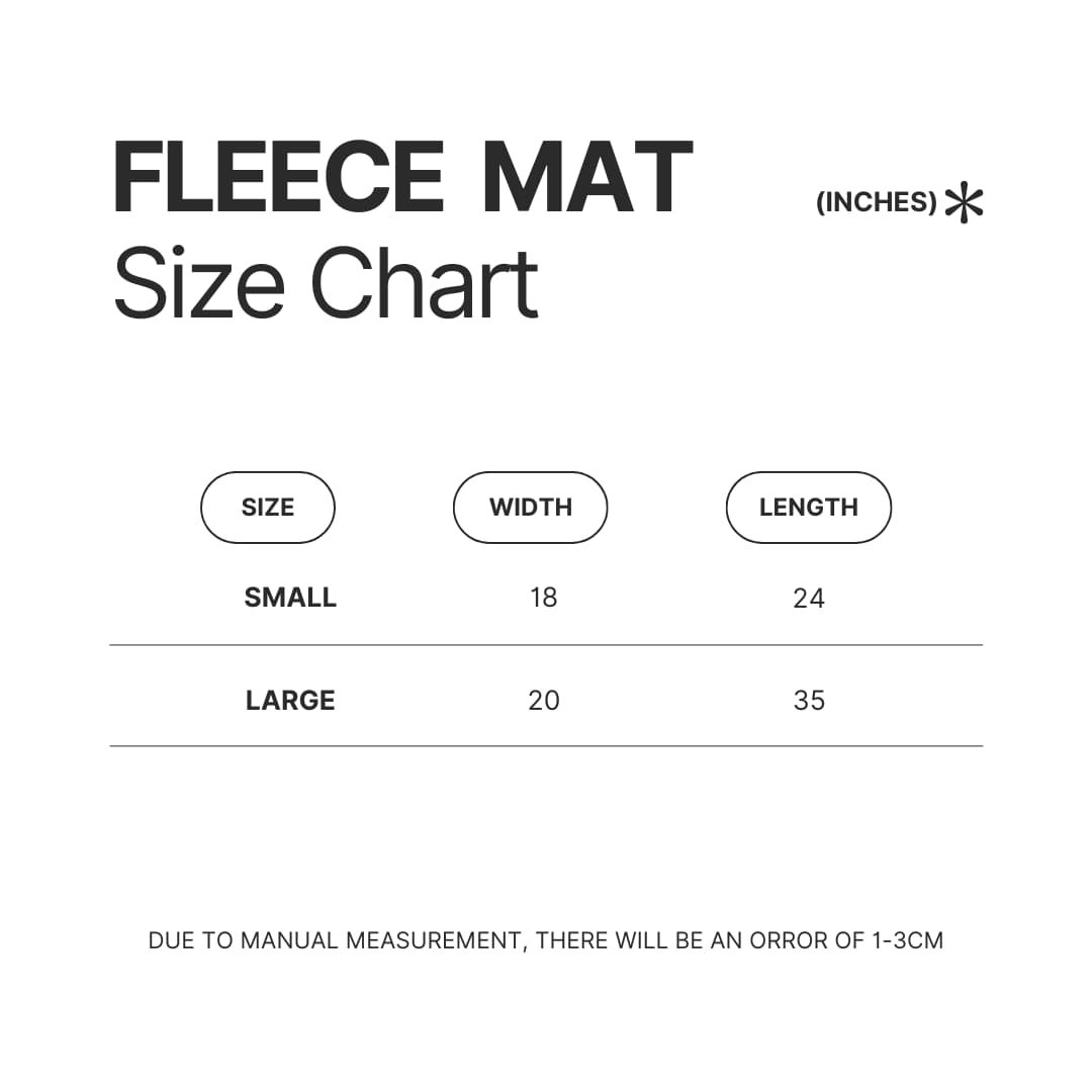 Fleece Mat Size Chart - Ahegao Merch