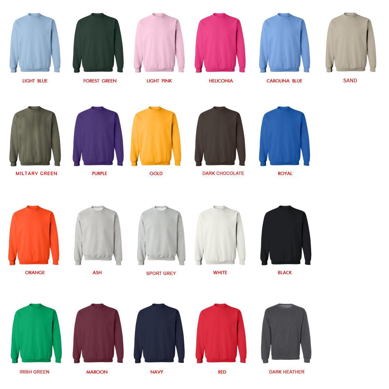 sweatshirt color chart - Ahegao Merch