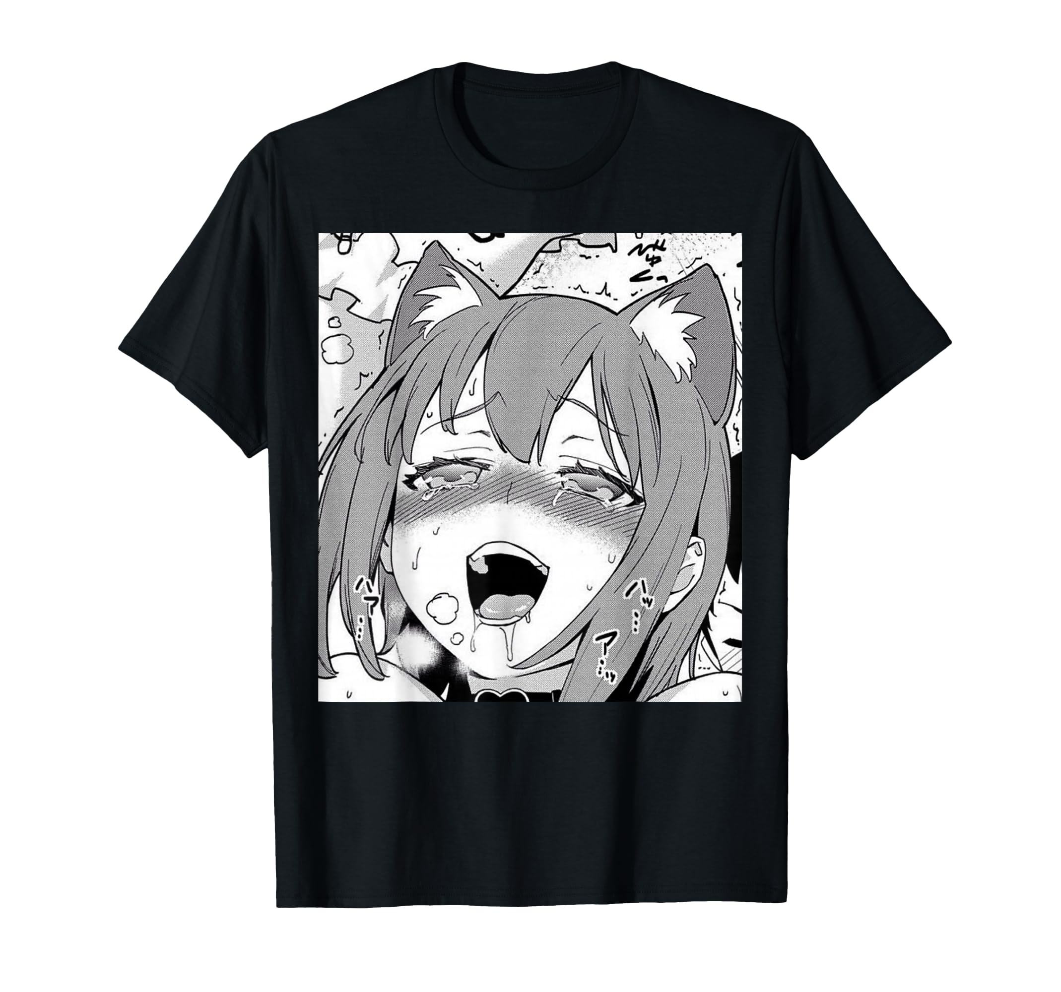 Cat Ahegao Girl Anime Otaku T-shirt