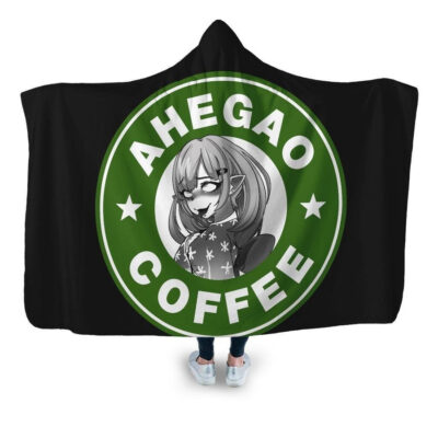 Ahegao Anime Girl Senpai Hooded Blanket