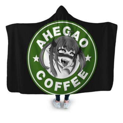 Ahegao Face Anime Girl Hooded Blanket