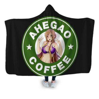 Ahegao Anime Girl Asuna Hooded Blanket