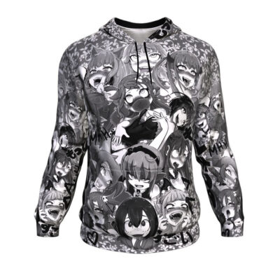 Anime Ahegao Black and White  Hoodie