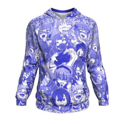 Anime Ahegao Blue  Hoodie