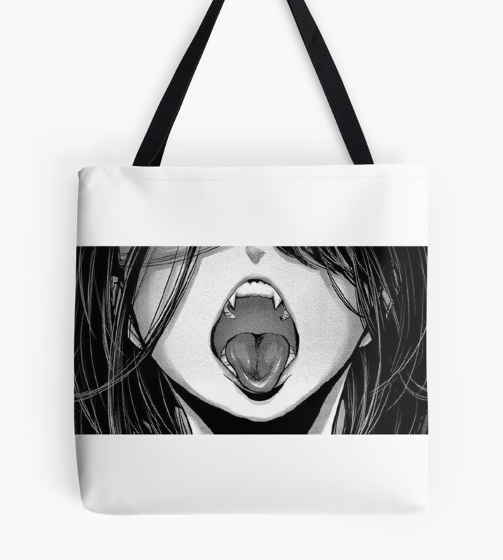 Ahegao Anime Girl Tote Bag