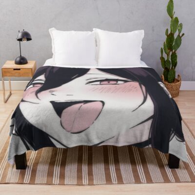 Ahegao Anime Girl Hot Throw Blanket