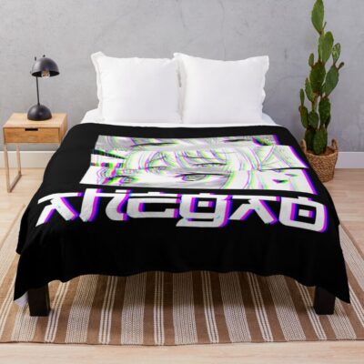 Ahegao Cute Anime Girl Throw Blanket