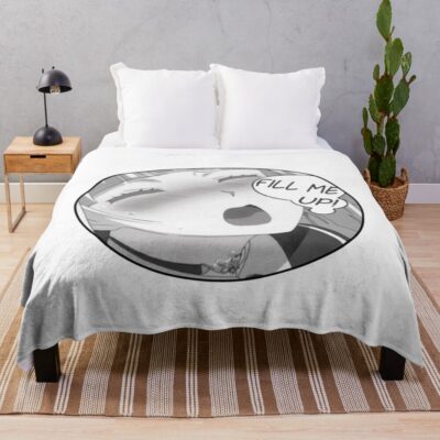 Fill Me Up Ahegao Throw Blanket