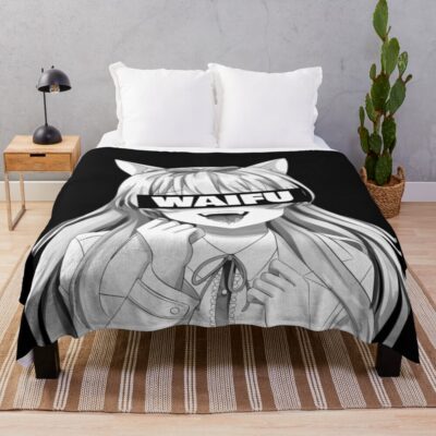 Waifu Japanese Kawaii Ahegao Throw Blanket