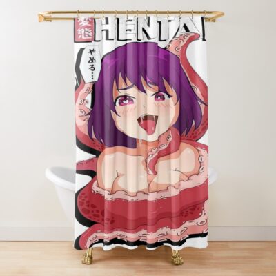 Ahegao Anime Girl Cute Shower Curtain