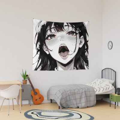 Cute Ahegao Anime Girl Tapestry