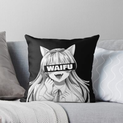 Waifu Japanese Kawaii Ahegao Throw Pillow