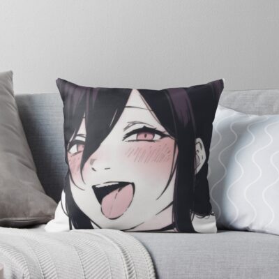 Ahegao Anime Girl Hot Throw Pillow