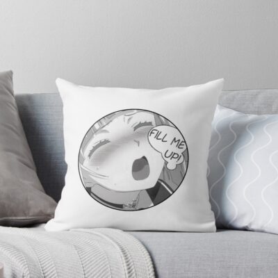 Fill Me Up Ahegao Throw Pillow