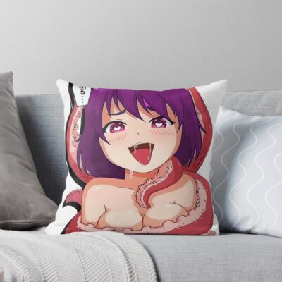 Ahegao Hot Anime Girl Throw Pillow