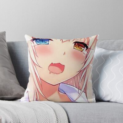 Enak Ahegao Hot Girl Throw Pillow