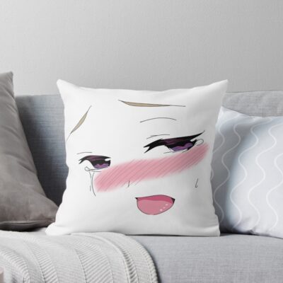 Face Meme Ahegao Throw Pillow